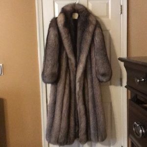Full length Silver Fox Fur Coat